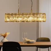 Lucea Hänglampa Orvin, mässing antik 96x30 cm glas/metall 16-ljus.