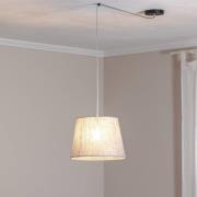 EMIBIG LIGHTING Ascot pendellampa, Ø 38 cm, grå, tyg, decentraliserad