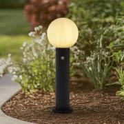 Lindby Dangan sockellampa, vit, 60 cm, glas, sensor
