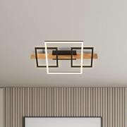 Briloner LED-taklampa Cadre, 3000K, 55cm, svart, trä