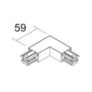 Ivela L-koppling SQUARE 48 V, vit, skyddsledare höger