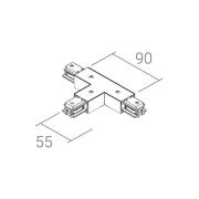 Ivela T-koppling SQUARE 48 V, svart, skyddsledare höger