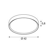 SLV LED-taklampa Decona, Ø 42 cm, vit/guldfärgad, metall