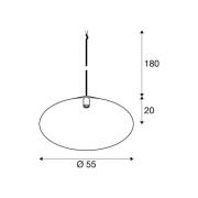 SLV hänglampa Magico, Ø 55 cm, vit matt, metall