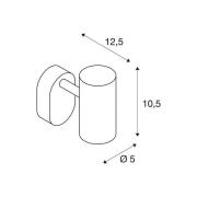 SLV LED-väggspotlight Noblo, 3 000 K, vit, 13 cm, metall