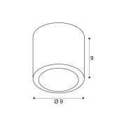SLV LED-taklampa Oculus, kopparfärgad, 9 cm dimbar till varmt