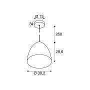 SLV hänglampa Para Cone, Ø 20 cm kopparfärgad/vit