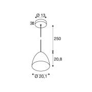 SLV hänglampa Para Cone, Ø 30 cm, svart/guldfärgad