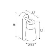 SLV vägglampa Puri 2.0 Cone, svart, bredd 15 cm, metall