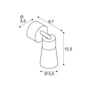 SLV taklampa Puri 2.0 Cone, svart, Ø 5 cm, metall
