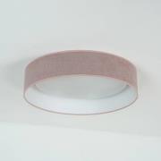 Duolla LED-taklampa Plafond, rosa, tyg, Ø 45 cm, dimbar