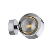 Argon Vägglampa Mado, stål kromfärgad, glas rökfärgad, 1 lampa