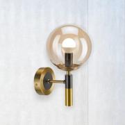 Lamkur Lighting Vägglampa Natalia, guldfärgad, Ø 15 cm, glas, E14