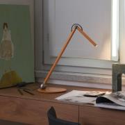 Oluce LED-bordslampa Calamaio, senapsgul, metall, höjd 37 cm