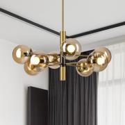 Lamkur Lighting Taklampa Natalia, guldfärgad, Ø 68 cm, glas, 8 lampor,...