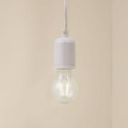 Lindby pendellampa Hattie, vit, Ø 4,7 cm, metall, E27