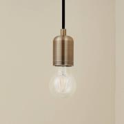 Lindby pendellampa Hattie, mässing, Ø 4,7 cm, metall, E27