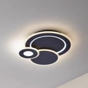 Lindby LED-taklampa Briar, svart, metall, fjärrkontroll