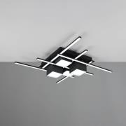 Trio Lighting LED-taklampa Roger, svart matt, metall, CCT, fjärrstyrd.