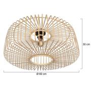Steinhauer Taklampa Bloeba, Ø 60 cm, trä, natur, E27