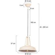 Steinhauer Hänglampa Eden, krämfärgad, metall, E27-uttag