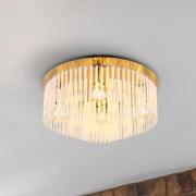 Globo Taklampa Gorley, guldfärgad/opal, Ø 50 cm, metall/glas