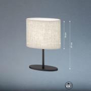 FISCHER & HONSEL Modena bordslampa, grå, linne, 27 cm hög, E14