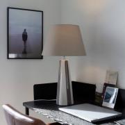 PR Home Bordslampa Leya, brun/vit, höjd 54 cm Metall/tyg