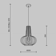 Maytoni Roots hänglampa, Ø 25 cm, höjd 29 cm, trä/svart
