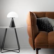 Fabas Luce LED-bordslampa Blip, svart/vit, glas, CCT, touchdimmer