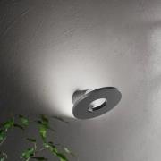 Fabas Luce LED-utomhusvägglampa Elite, mörkgrå, metall, Ø 24 cm, IP54