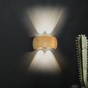 FISCHER & HONSEL LED-vägglampa Shine-Wood, bredd 20 cm, ek/svart 4 lam...