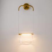 Maytoni LED-vägglampa Cabaret, mässing/klar, metall/glas