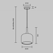 Maytoni LED-hänglampa Spirito, rökgrå, glas, Ø 26 cm