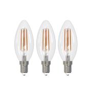 Arcchio LED glödlampa E14 stearinljus, set om 3, 3000 K