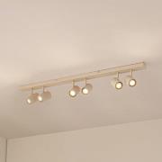 Lindby takspotlights Kardis, beige, 6 lampor, metall, GU10