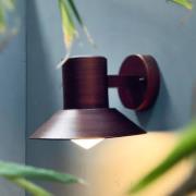 Dyberg Larsen utomhusvägglampa Venice, kopparfärgad, Ø 20 cm