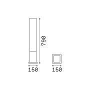 Ideallux Ideal Lux väglampa Edo square, antracit, GX53