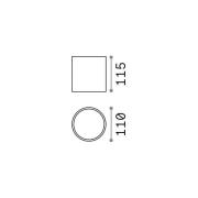 Ideallux Ideal Lux taklampa Gun, kaffebrun, aluminium, IP44, GU10