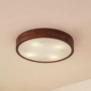 Lindby taklampa Tanju, Ø 50 cm, valnöt, 4 lampor, E27