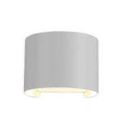 Mantra Iluminación Utomhusvägglampa Davos rund, vit, dimbar, aluminium