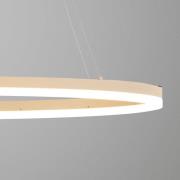 FISCHER & HONSEL LED-hänglampa Silvio, längd 100 cm, sandfärgad, metal...