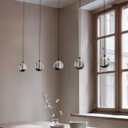 Lucande LED-pendellampa Hayley, svart, 5 lampor, avlång