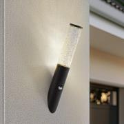 Lindby utomhusvägglampa Gavros, svart, aluminium, sensor