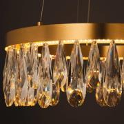 Brilliant LED-hänglampa Celestia, Ø 40 cm, mässingsfärgad, kristall