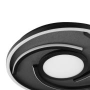 Brilliant LED-taklampa Hardy, Ø 35 cm, svart matt, metall/tyg