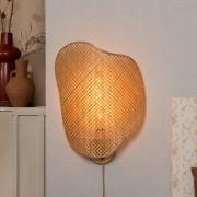 GOOD & MOJO Vägglampa Kinabalu, natur, 50 cm, bambu, stickkontakt