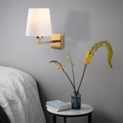 Opviq Vägglampa Profil, guld/vit, metall/tyg, höjd 30 cm