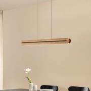 Lucande LED-pendellampa Darnor, trä, CCT, längd 100 cm
