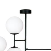 Domiluce Taklampa Korek, svart/vit, glas, 75 cm, 7 lampor, E14